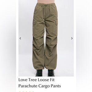 NWT Love Tree Olive cargo pants, size L